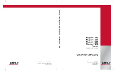 Case IH Tractor Magnum 180 Magnum 200 Magnum 220 Magnum 240 Operator’s Manual 48158585