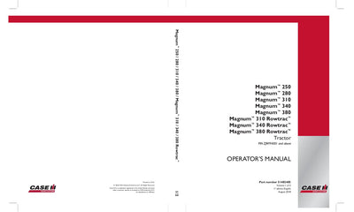 Case IH Tractor Magnum 250,280,310,340,380 Magnum 310,340,380 Rowtrac Operator’s Manual 51482485