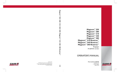 Case IH Tractor Magnum 250 280 310 340 380 Magnum 310 340 380 Rowtrac Operator’s Manual 51482490