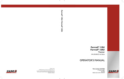 Case IH Tractor Farmall 110U 120U Operator’s Manual 51517462