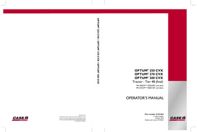 Case IH Tractor OPTUM 250,270,300 CVX Tier 4B Operator’s Manual 51533464