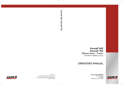 Case IH Tractor Farmall 65C 75C Operator’s Manual 51519323