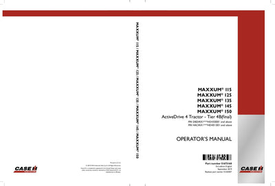Case IH Tractor MAXXUM 115,125,135,145,150 Tier 4B Operator’s Manual 51550407