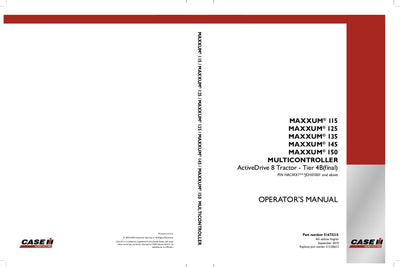Case IH Tractor MAXXUM 115 125 135 145 150 MULTICONTROLLER Tier 4B Operator’s Manual 51550653
