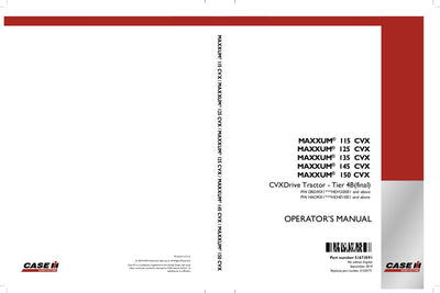 Case IH Tractor MAXXUM 115 125 135 145 150 CVX Tier 4B Operator’s Manual 51550771