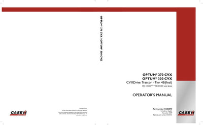 Case IH Tractor OPTUM 270,300 CVX Tier 4B Operator’s Manual 51533461