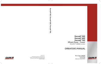 Case IH Tractor Farmall 55C 65C 75C Operator’s Manual 51519328