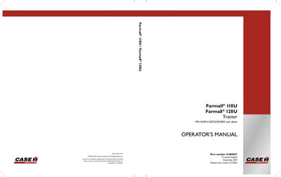 Case IH Tractor Farmall 110U 120U Operator’s Manual 51537504