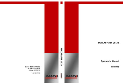 Case IH Tractor MAXXFARM 25,30 Operator’s Manual 52105402
