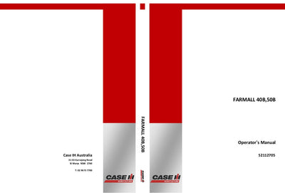 Case IH Tractor FARMALL 40B 50B Operator’s Manual 52112705
