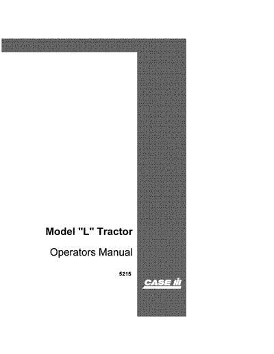 Case IH Tractor L Operator’s Manual 5215