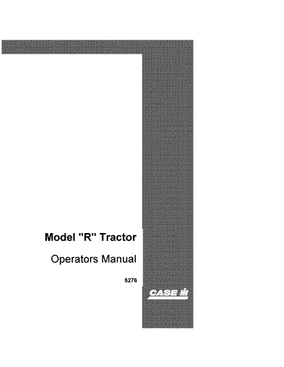 Case IH Tractor R Operator’s Manual 5276