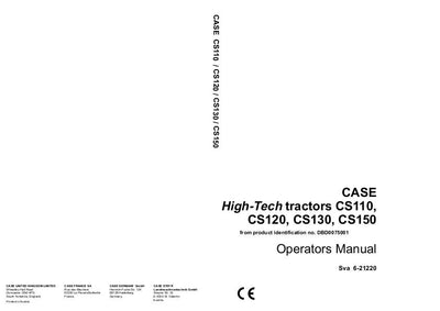 Case IH Tractor High-Tech CS110 120 130 150 Operator’s Manual 6-21220