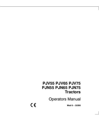 Case IH Tractor PJV55 PJV65 PJV75 PJN55 PJN65 PJN75 Operator’s Manual 6-32200