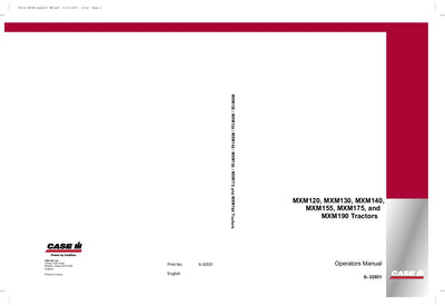 Case IH Tractor MXM120 MXM130 MXM140 SUPPLEMENT TO 6-32931 Operator’s Manual 6-32931S1