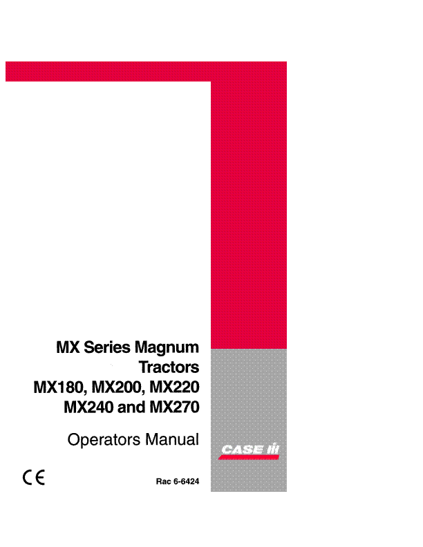 Case IH Tractor MX Series Magnum Tractor – Eur Operator’s Manual 6-6424