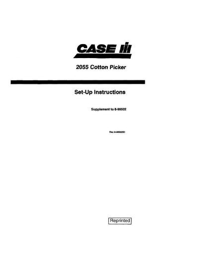 Case IH Tractor 2055 Cotton Picker Complete Operator’s Manual 8-98502S1