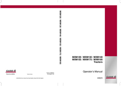 Case IH Tractor MXM120 130 140 155 175 190 Tractors 2006 Production Operator’s Manual 82999279