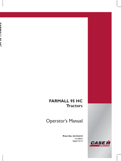 Case IH Tractor Farmall 95 HC Operator’s Manual 84154415