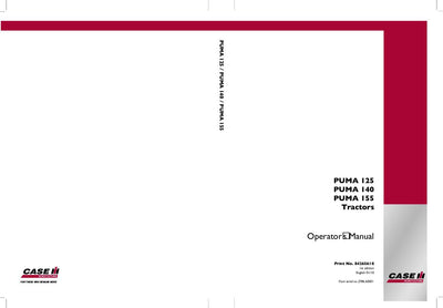 Case IH Tractor PUMA 125,140,155 Operator’s Manual 84265610
