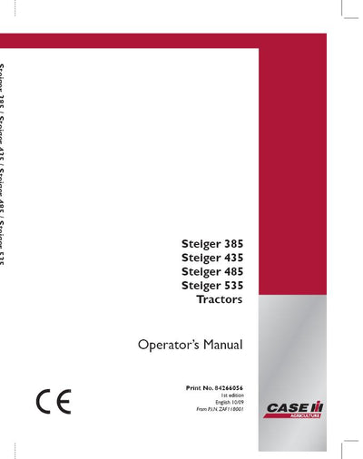 Case IH Tractor Steiger 385,435,485,535 Operator’s Manual 84266056
