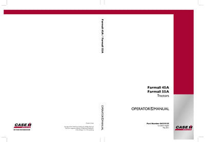 Case IH Tractor Farmall 45A 55A Operator’s Manual 84339155