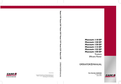 Case IH Tractor Maxxum 110 120 130 115 125 140 EP Efficient Power Operator’s Manual 84484565