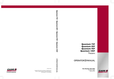 Case IH Tractor Quantum 75F 85F 95F 105F Operator’s Manual 84515964