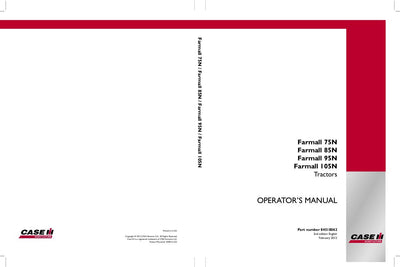 Case IH Tractor FARMALL75N FARMALL85N FARMALL95N FARMALL Operator’s Manual 84518062