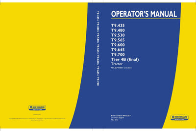 Case IH Tractor T9.435,480,530,565,600,645,700 Tier 4B Operator’s Manual 84562257
