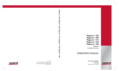 Case IH Tractor Magnum 250 280 310 340 380 Operator’s Manual 47824502
