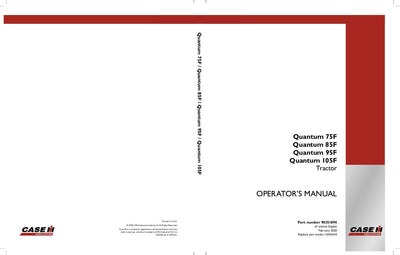 Case IH Tractor Quantum 75F 85F 95F 105F Operator’s Manual 48077089