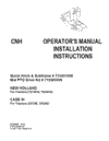 Case IH Tractor MID PTO Drive Quick Hitch & Subframe TZ18DA, TZ24DA, DX18E, DX24E Operator’s Manual 87300088