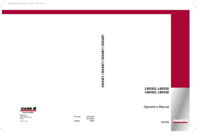 Case IH Tractor LBX322 332 422 432 Operator’s Manual 87541636