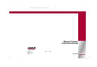 Case IH Tractor 5120 5130 5140 5150 Operator’s Manual 9-13755