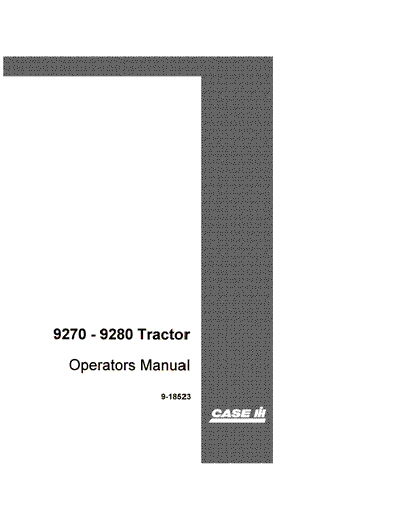 Case IH Tractor 9270 9280 Operator’s Manual 9-18523