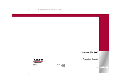 Case IH Tractor 990 and 996 4WD Operator’s Manual 9-5108