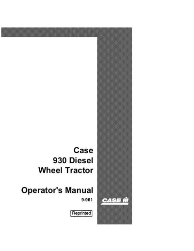 Case IH Tractor 930 Diesel Operator’s Manual 9-961
