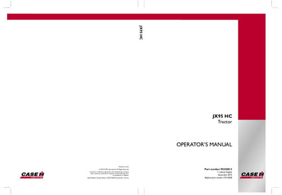 Case IH Tractor JX80 90 95HC Operator’s Manual 47918208