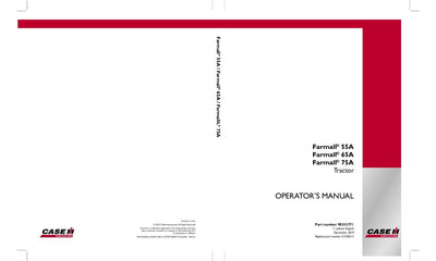 Case IH Tractor FARMALL 55A 65A 75A Operator’s Manual 51590513