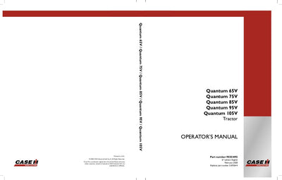 Case IH Tractor Quantum 65V 75V 85V 95V 105V Operator’s Manual 