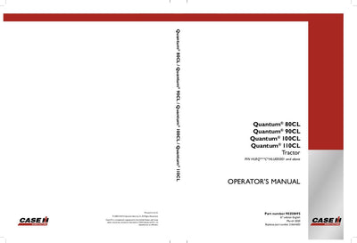 Case IH Tractor Quantum 80CL 90CL 100CL 110CL Operator’s Manual 51602398