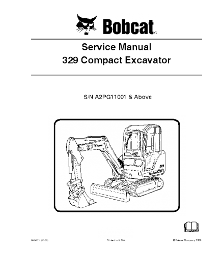 BOBCAT 329 COMPACT EXCAVATOR SERVICE REPAIR MANUAL
