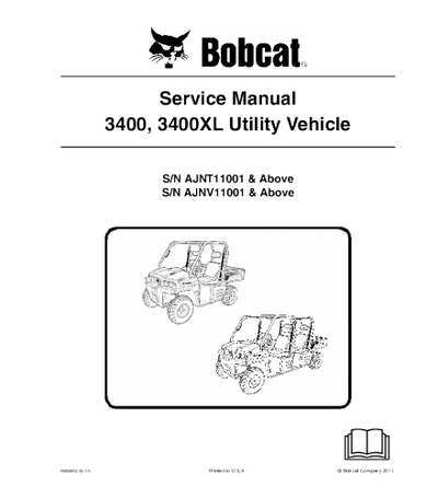 Bobcat 3400, 3400xl Utility Vehicle Service Repair Manual