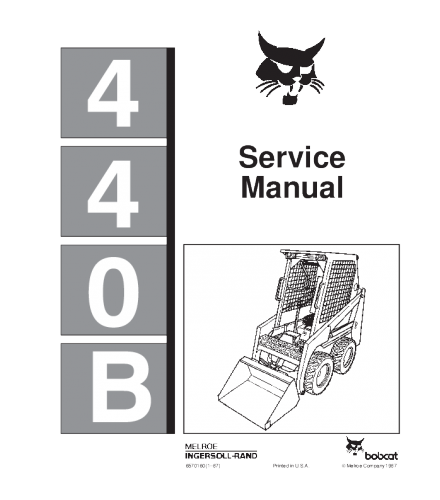 Bobcat 440b Skid Steer Loader Service Repair Manual