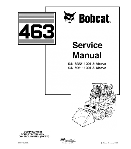 Bobcat 463 Skid Steer Loader Service Repair Manual