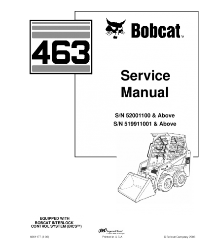 BOBCAT 463 SKID STEER LOADER SERVICE REPAIR MANUAL