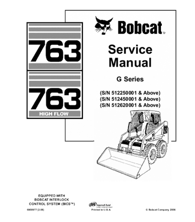 BOBCAT 763 SKID STEER LOADER SERVICE REPAIR MANUAL