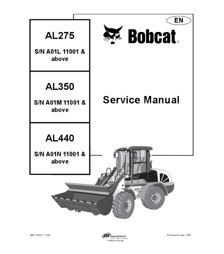 BOBCAT AL275, AL350, AL440 WHEEL LOADER SERVICE REPAIR MANUAL