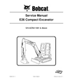Bobcat E26 Compact Excavator Service Repair Manual